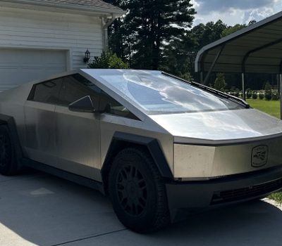 Tesla truck detailed and tinted by Eternal Shade NC